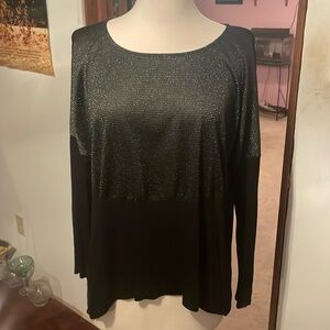 Black long sleeve blouse.